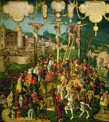 Crucifixion, central panel of the Mompelgarter Altarpiece